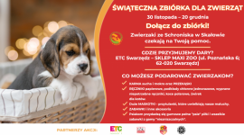 Świąteczna zbiórka karmy w ETC Swarzędz LIFESTYLE, Zwierzęta - Zbliżają się Święta. To szczególny okres, w którym robimy sobie prezenty oraz pomagamy nawzajem. Warto jednak pomyśleć nie tylko o najbliższych, ale również o potrzebujących zwierzakach, które przebywają w schroniskach. Właśnie teraz jest ku temu okazja.